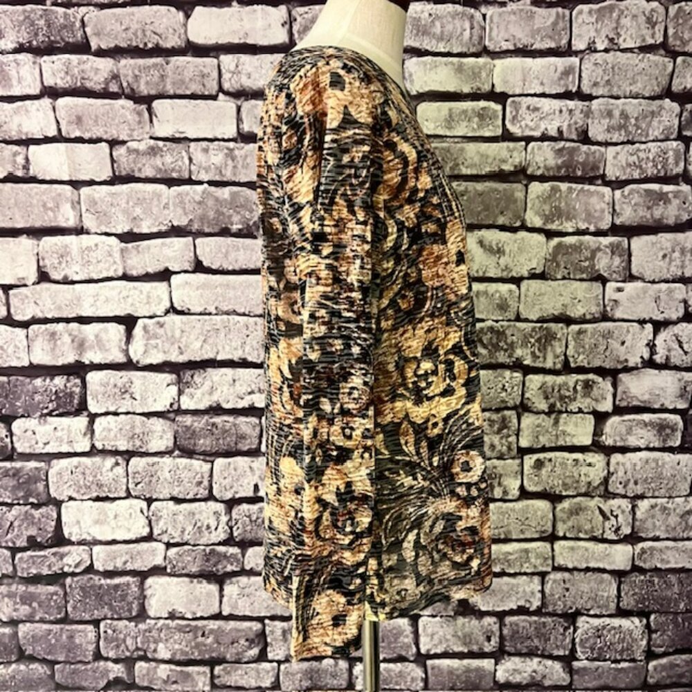 Coldwater Creek Black, Brown & Beige Long Sleeve Blouse Size XL - Picture 8 of 9